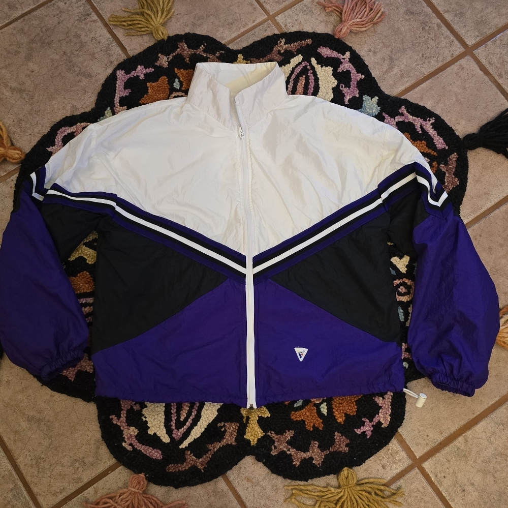 🔥🔥Vintage Made In USA Varsity Purple and White Windbreaker Jacket🔥🔥